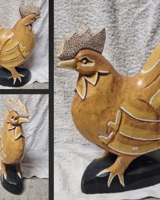 gallina in legno fatta a mano,si spedizione 
