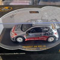 ixo Peugeot 206 Wrc  Modellino Scala 1/43