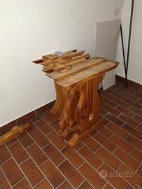 Gambe in legno massello per tavolo stile taverna