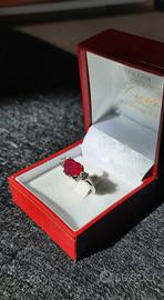 Anello 18 Ct con Rubino naturale e brillanti