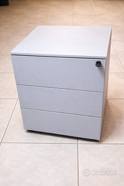 Cassettiera in metallo a 3 cassetti con ruote