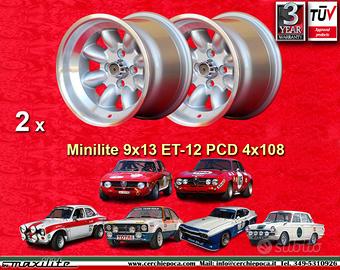 2 pz. cerchi Ford Minilite 9x13 ET-12 Escort Mk1-2