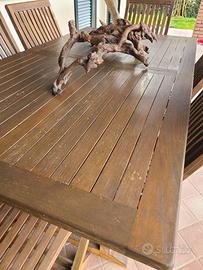tavolo con sedie in Teak
