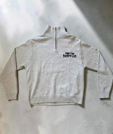 Maglione Pull&Bear grey melange con Half-zip Tg.s