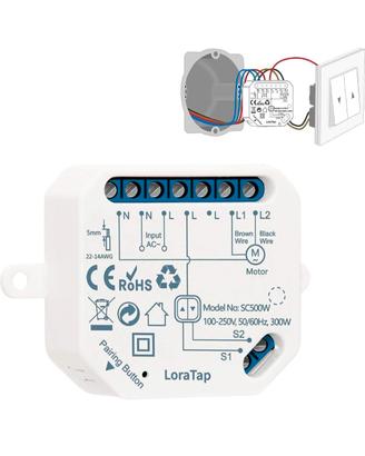 LoraTap Interruttore Tapparelle WiFi, Modulo Coman