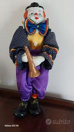 Clown Bambola musicista Alto 35cm Vintage 
