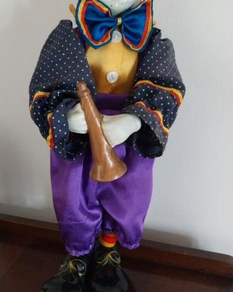 Clown Bambola musicista Alto 35cm Vintage 