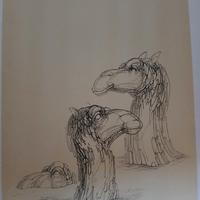 Litografia del pittore Fabrizio Clerici cm 50 x 70