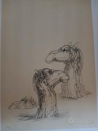 Litografia del pittore Fabrizio Clerici cm 50 x 70