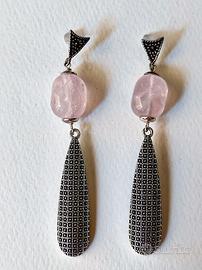 Orecchini quarzo rosa 