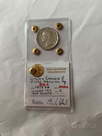 5 Lire 1928  Aquilino DUE ROSETTE RARA BB+