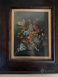 3 Quadri Firmati Rossi Rappresentanti Fiori