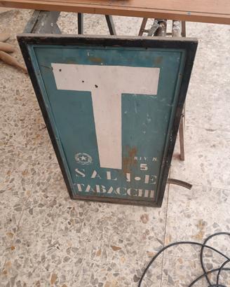insegna Tabacchi doppia faccia in lamiera