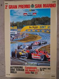 manifesto poster pubblicitario 2°GP Imola f1 1982