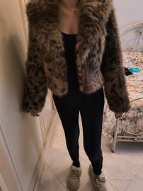 Pelliccia sintetica maculata misura S