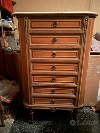 Settimanale vintage in legno e piano in marmo