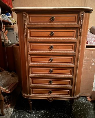 Settimanale vintage in legno e piano in marmo
