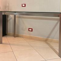 Tavolo cucina acciaio inox e cristallo 6 posti