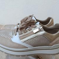 Sneakers donna platino e beige con zip nuove tg40