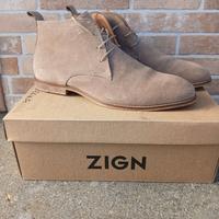 ZIGN SCARPE UOMO STRINGATE SCAMOSCIATE  MARRONE 44