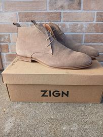 ZIGN SCARPE UOMO STRINGATE SCAMOSCIATE  MARRONE 44