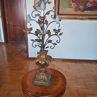 Lampada 3 Luci Stile Toscano in ferro battuto.