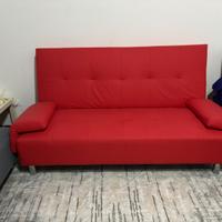 Divano letto ecopelle rosso