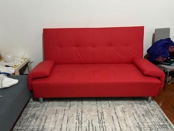 Divano letto ecopelle rosso