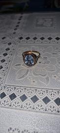 Anello 14 kt con acquamarina 