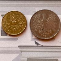 Lotto monete  5 marchi tedeschi e 200 lire1994