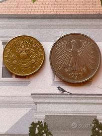 Lotto monete  5 marchi tedeschi e 200 lire1994