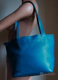 Originale LUCIO TORRESI, borsa in pelle ottanio