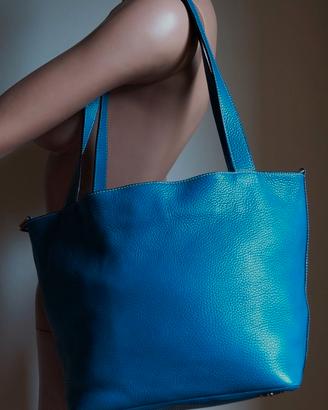 Originale LUCIO TORRESI, borsa in pelle ottanio