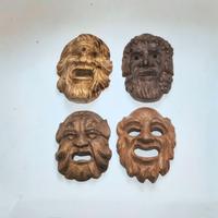 4 Maschere decorative In Legno.   - Realizzate art