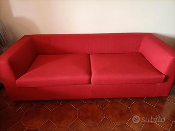 2 ampi divani Poltrone Sofà nuovi rossi