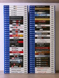 Set Giochi PlayStation 4 e 5. Prezzi in foto.