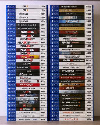 Set Giochi PlayStation 4 e 5. Prezzi in foto.