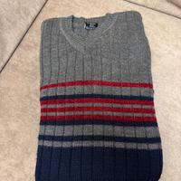 🧶 Maglione per uomo, colore grigio/blu, taglia XL