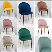sedia velvet in velluto gambi in  oro 