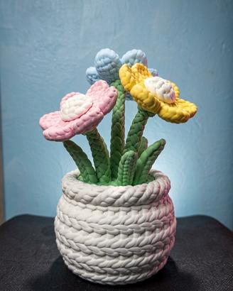 Vaso di Fiori effetto maglia / intrecciato