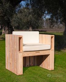 Poltrona in legno – AIDA – con cuscini