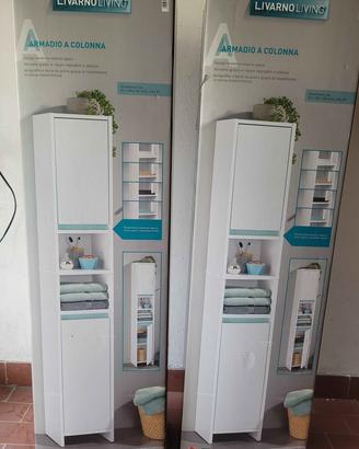 Mobili colonna per bagno Livarno Living bianchi