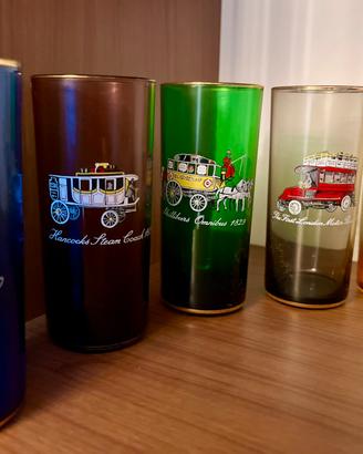 5 bicchieri vintage vetro con mezzi
