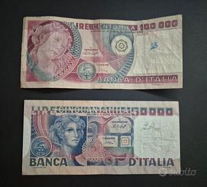 Banconote 100.000 e 50.000 Lire