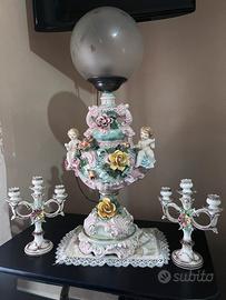 Set 3 pezzi Ceramica stile Capodimonte