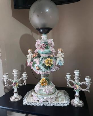 Set 3 pezzi Ceramica stile Capodimonte