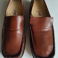 Mocassini EveryOne uomo in vera pelle marrone 43,5