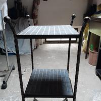 PORTA VASI FERRO BATTUTO ARTIGIANALE E CERAMICA