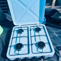 piano cottura da appoggio 4 fuochi con coperchio