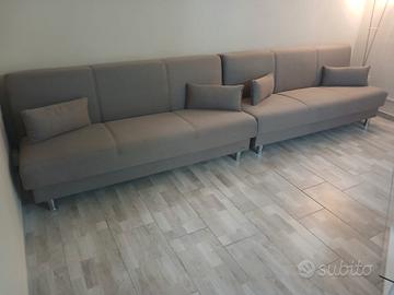 2 divani letto contenitore in tessuto uguali nuovi